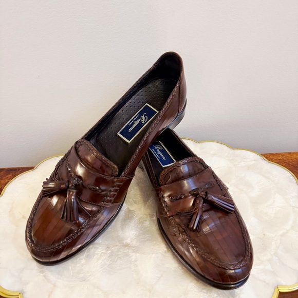 Vintage Bragano Mens Italian Leather Tassel Loafers Dress Shoes 10M - Picture 3 of 16